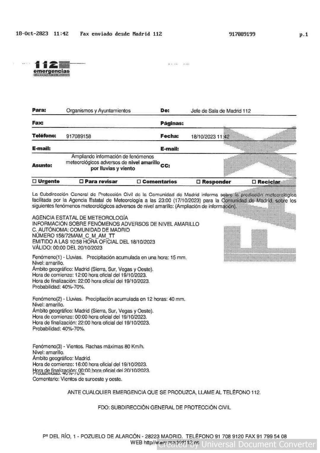 ALERTA METEOROLOGICA