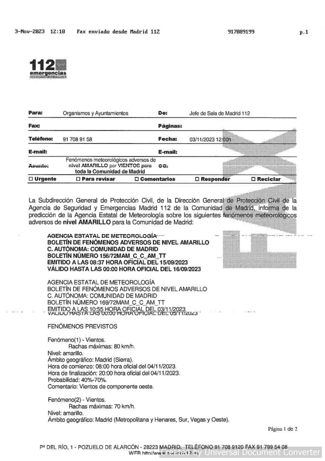 INCLEMENCIAS METEOROLOGICAS