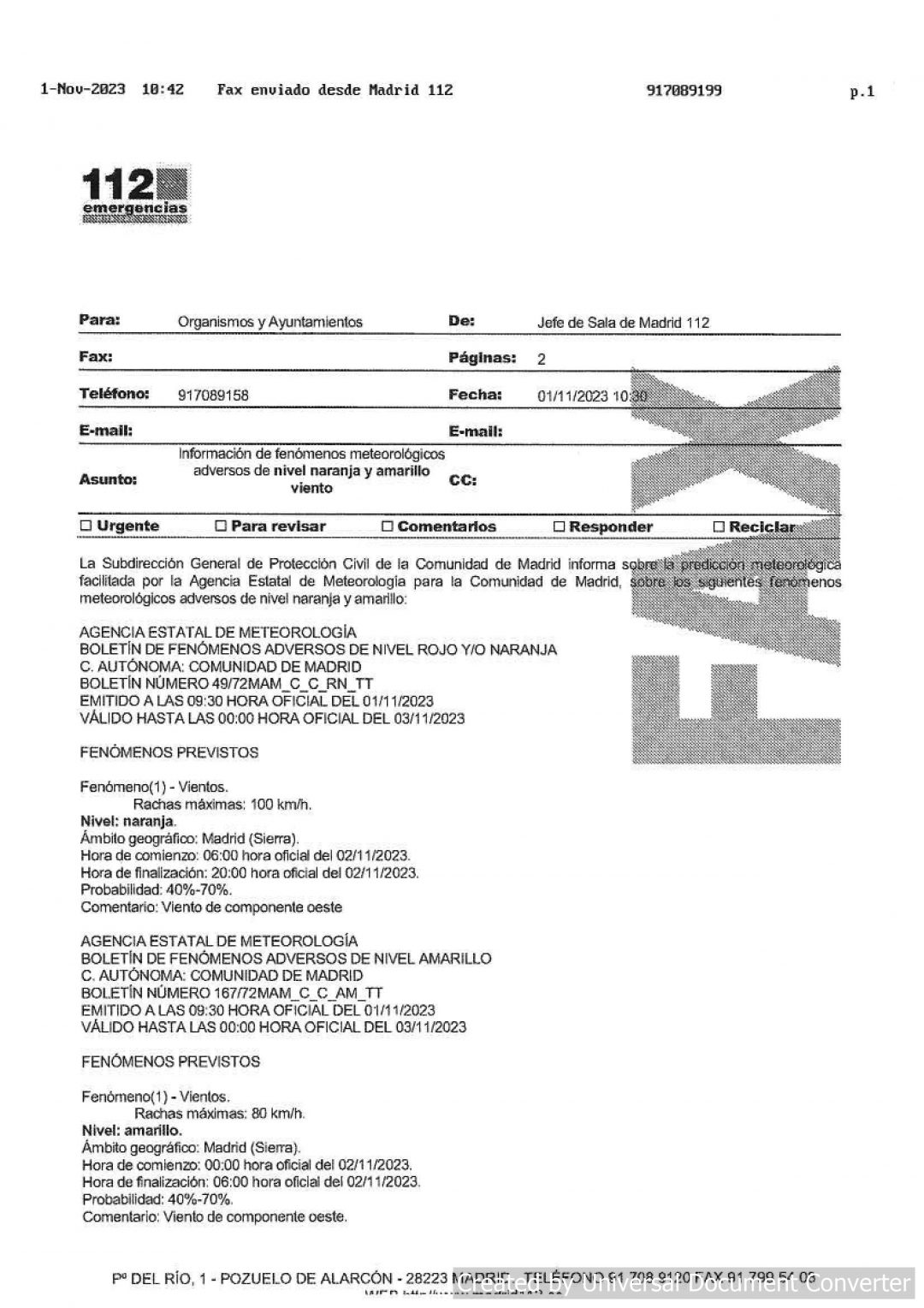 ALERTA METEOROLOGICA